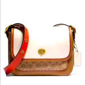 Coach Rambler Crossbody In Signature Canvas - Brass/tan Chalk Multi